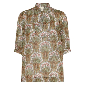 Heartmade Turin Bluse, Green Paisley Print